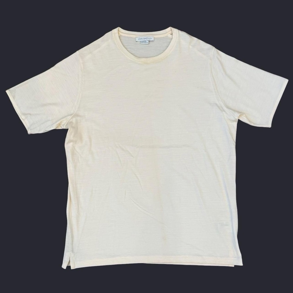 John Smedley Made In England Merino Wool T-Shirt Men's Size XL Minimalist Preppy